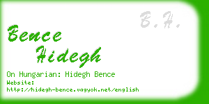 bence hidegh business card